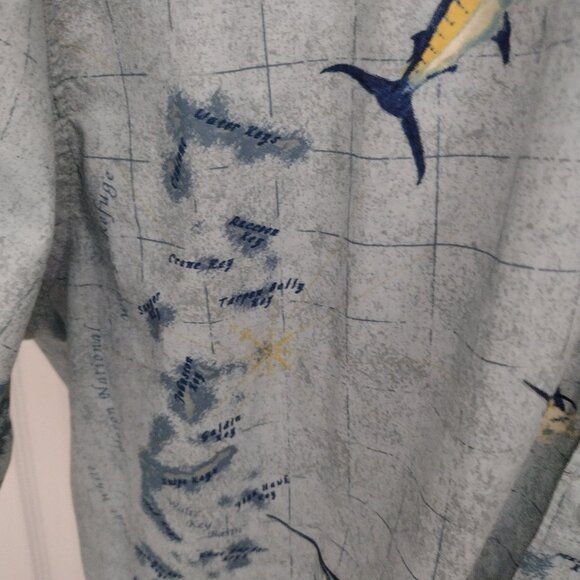 Columbia River Lodge Blue Marlin & Heron Fishing Shirt – Men’s Button-Up – NWOT - Picture 8 of 16